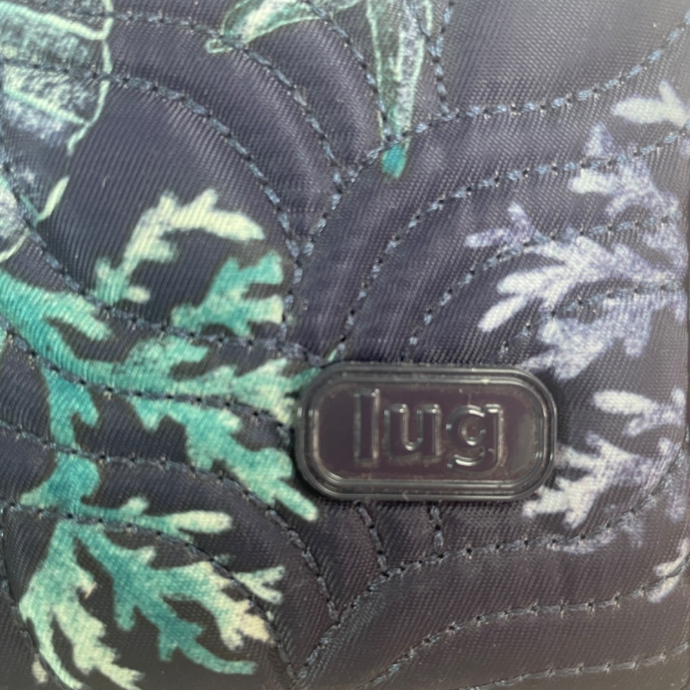 LUG “Splits” Wallet Navy Blue Sea Life Quilted RFID Compact Wallet - Picture 3 of 11
